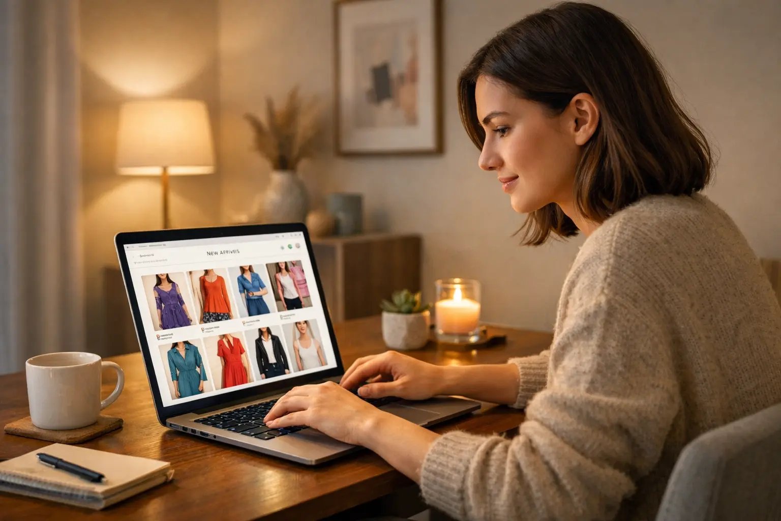 Young Woman Browsing Online Store
