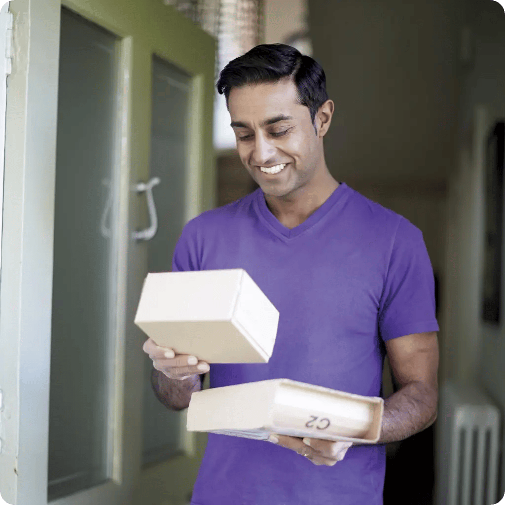 man receiving delivery